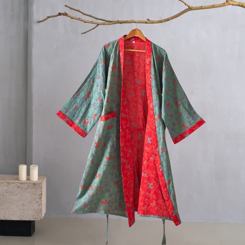 Kimono vintage a farfalla in garza di cotone Ownkoti - image 11