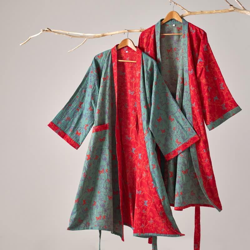 Kimono vintage a farfalla in garza di cotone Ownkoti - image 1