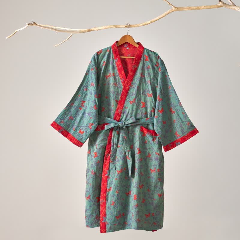 Kimono vintage a farfalla in garza di cotone Ownkoti - image 12