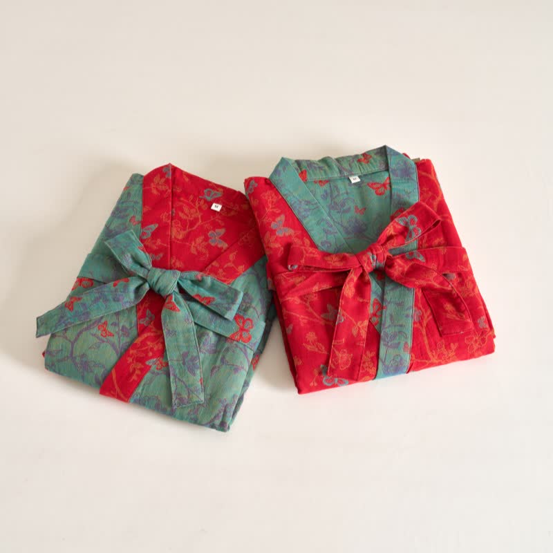 Kimono vintage a farfalla in garza di cotone Ownkoti - image 2