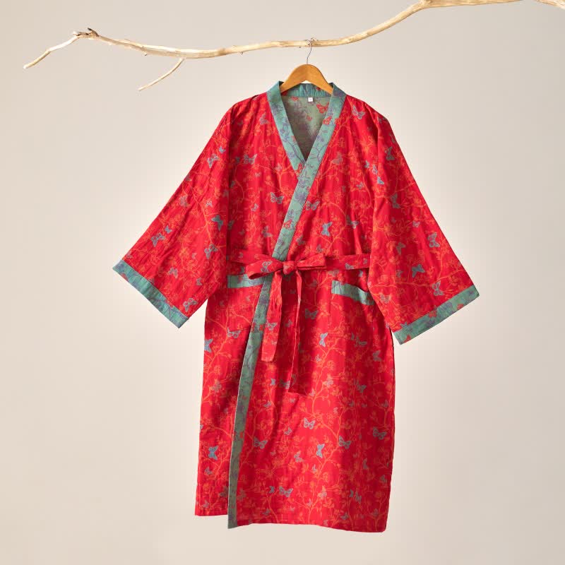 Kimono vintage a farfalla in garza di cotone Ownkoti - image 4