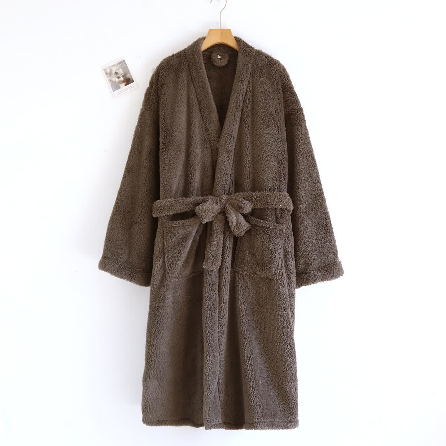 Ownkoti - Accappatoio in peluche coordinato per coppia - Grigio scuro - Uomo: XL - image 15