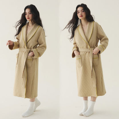 Vestaglia trapuntata semplice tinta unita Ownkoti - Cachi - 2XL - image 10