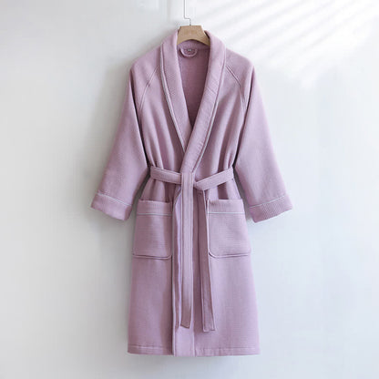 Accappatoio unisex in cotone tinta unita Ownkoti - Viola - L - image 9