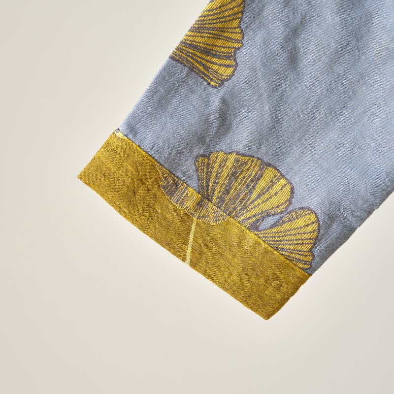 Camicia da notte in cotone ispirata all'Hanfu con foglie di Ginkgo - image 18