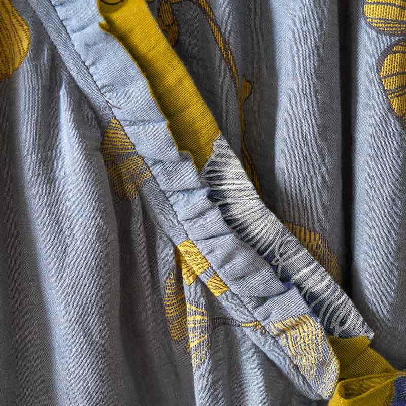 Camicia da notte in cotone ispirata all'Hanfu con foglie di Ginkgo - image 19