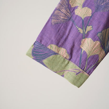 Camicia da notte in cotone ispirata all'Hanfu con foglie di Ginkgo - image 24