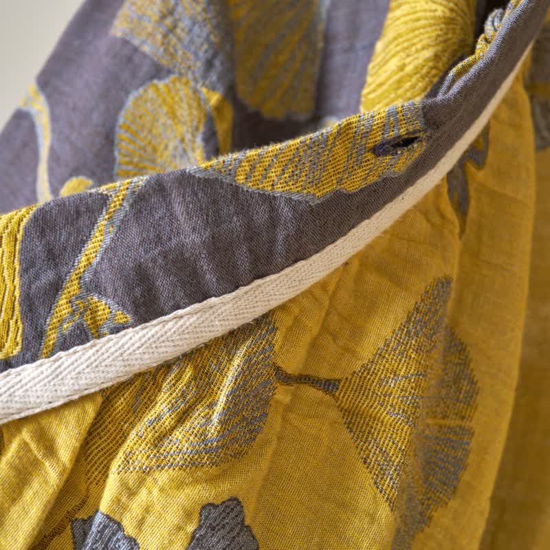 Camicia da notte in cotone ispirata all'Hanfu con foglie di Ginkgo - image 14