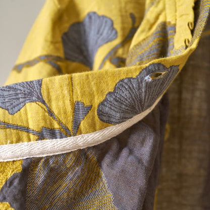 Camicia da notte in cotone ispirata all'Hanfu con foglie di Ginkgo - image 7