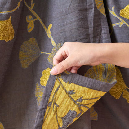 Camicia da notte in cotone ispirata all'Hanfu con foglie di Ginkgo - image 13
