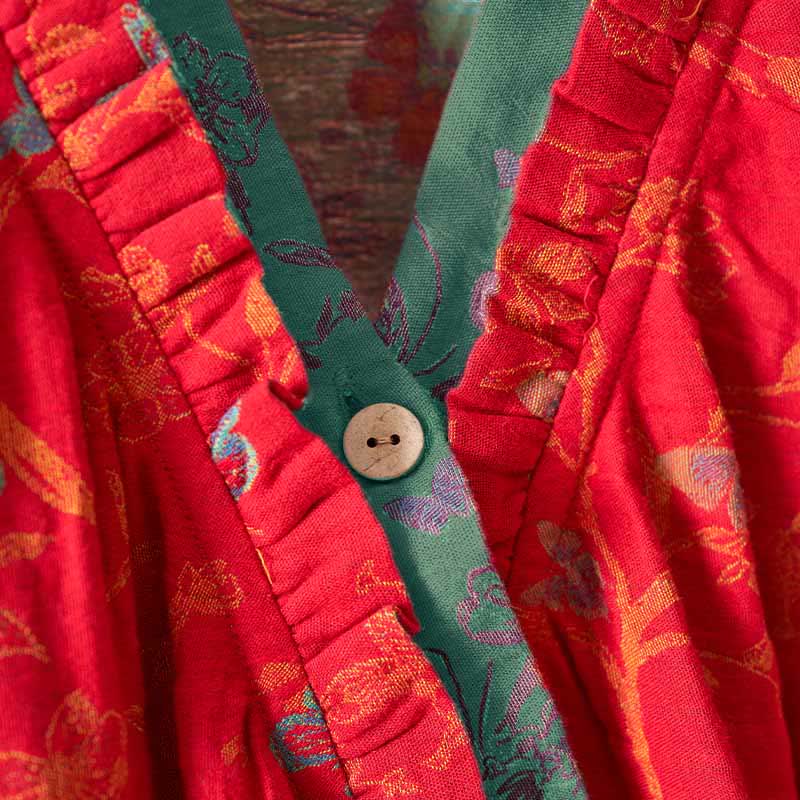 Camicia da notte in cotone ispirata all'Hanfu con farfalle vintage di Ownkoti - image 1