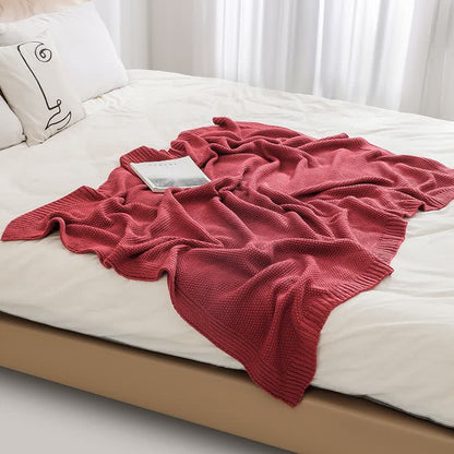 Coperta lavorata a maglia semplice in tinta unita Ownkoti - image 3