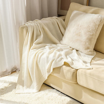 Coperta lavorata a maglia semplice in tinta unita Ownkoti - image 8