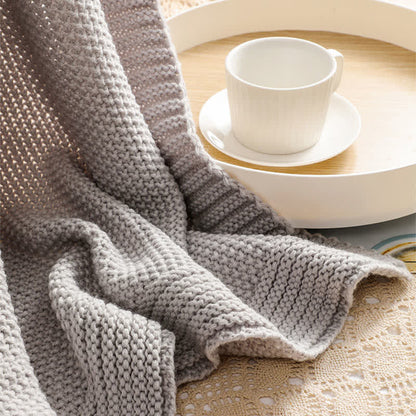 Coperta lavorata a maglia semplice in tinta unita Ownkoti - image 6