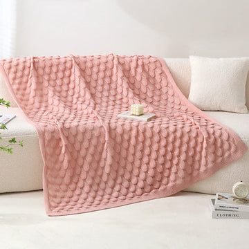 Coperta in maglia testurizzata Ownkoti - Rosa - 130cm x 200cm - image 0