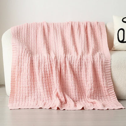 Coperta in maglia testurizzata con nodo solido Ownkoti - Rosa - 150cm x200cm - image 15