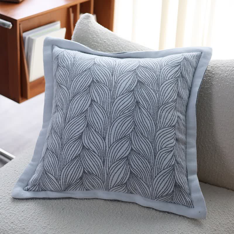 Coperta artistica lavorata a maglia con foglie Ownkoti - Grigio - Cuscino - 55cm x 55cm - image 17