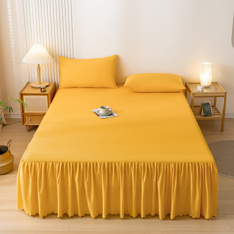 Gonna letto tinta unita Ownkoti - D'oro - 2 federe - 48cm x 74cm - image 0