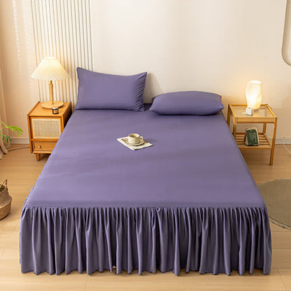 Gonna letto tinta unita Ownkoti - Viola - 2 federe - 48cm x 74cm - image 4