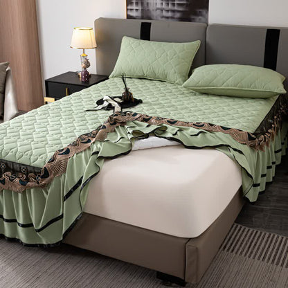 Lenzuolo con gonna da letto trapuntata in pizzo a forma di cuore Ownkoti - image 16