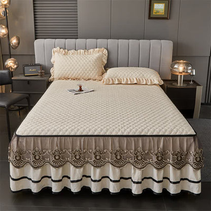 Lenzuolo trapuntato Ownkoti con gonna da letto rimovibile - Champagne - 2 federe - 48cm x 74cm - image 10