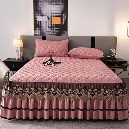Lenzuolo con gonna da letto trapuntata in pizzo a forma di cuore Ownkoti - image 11
