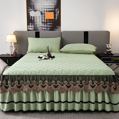 Lenzuolo con gonna da letto trapuntata in pizzo a forma di cuore Ownkoti - image 15