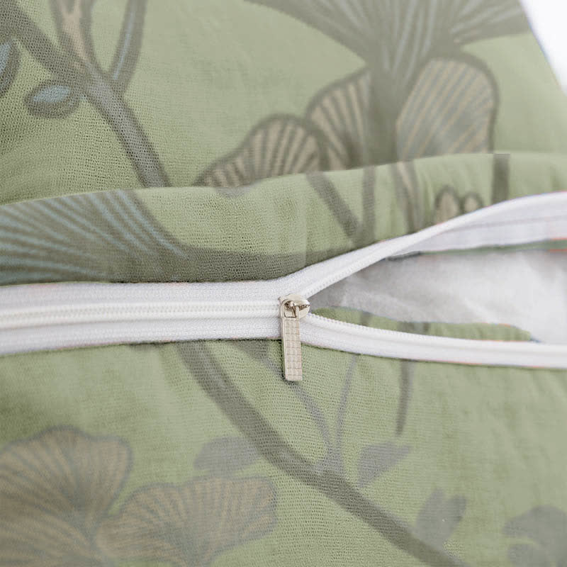 Federe quadrate in jacquard di cotone con foglie di ginkgo (2 pezzi) - image 3
