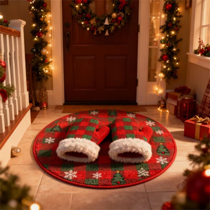 Tappeto effetto calza di Natale 3D Ownkoti - C - 140cm x 140cm - image 4