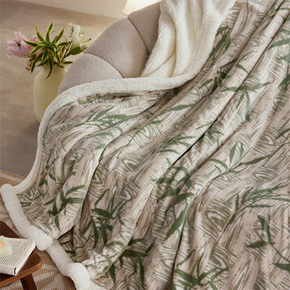 Coperta reversibile in sherpa con foglie di bambù Zen Ownkoti - image 6