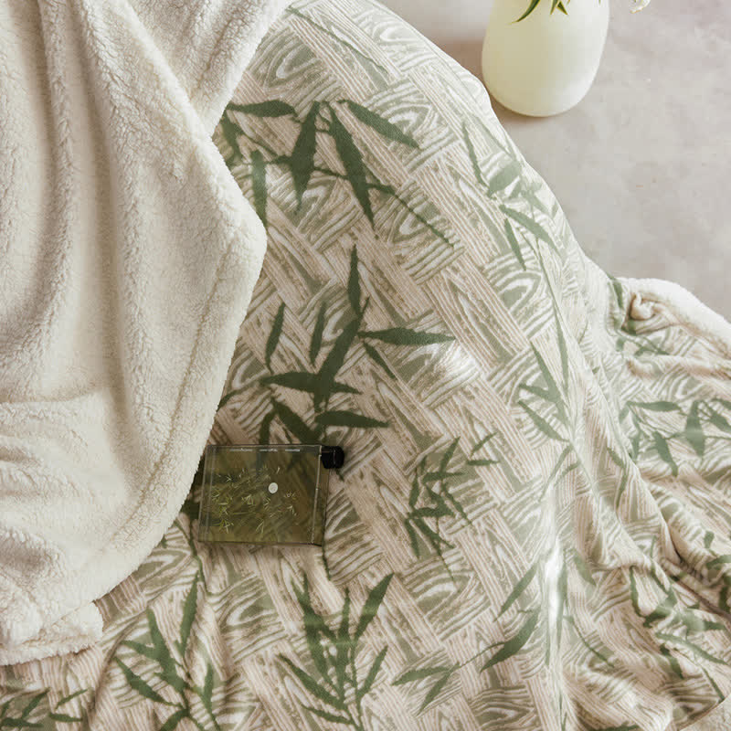 Coperta reversibile in sherpa con foglie di bambù Zen Ownkoti - image 8