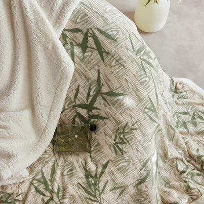 Coperta reversibile in sherpa con foglie di bambù Zen Ownkoti - image 8