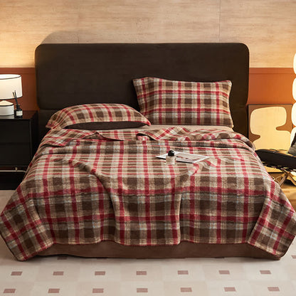 Coperta multiuso in pile reversibile a quadri classici Ownkoti - image 1