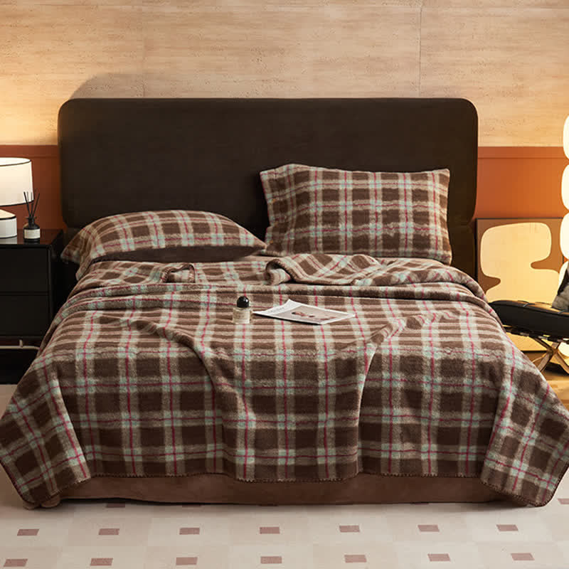 Coperta multiuso in pile reversibile a quadri classici Ownkoti - image 23