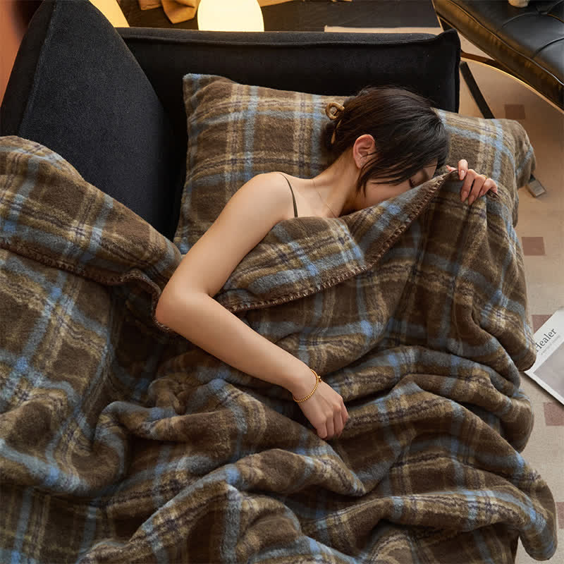 Coperta multiuso in pile reversibile a quadri classici Ownkoti - image 38