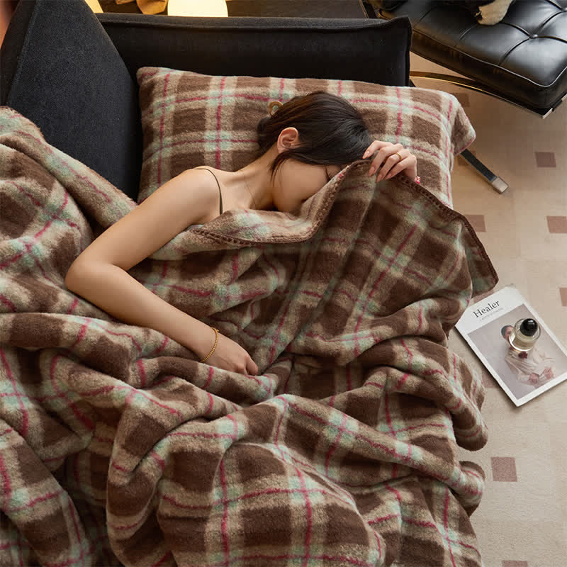 Coperta multiuso in pile reversibile a quadri classici Ownkoti - image 24