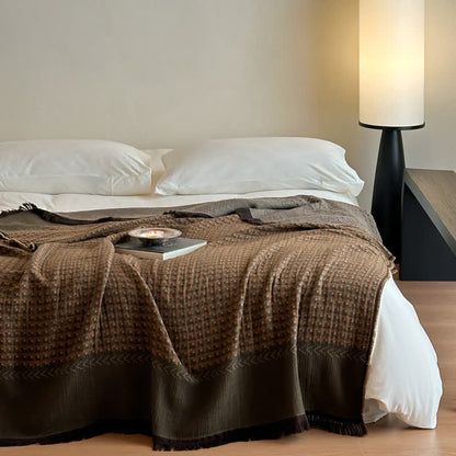 Coperta multiuso in jacquard di cotone vintage Ownkoti - Verde oliva - 140cm L x 75"L - image 8