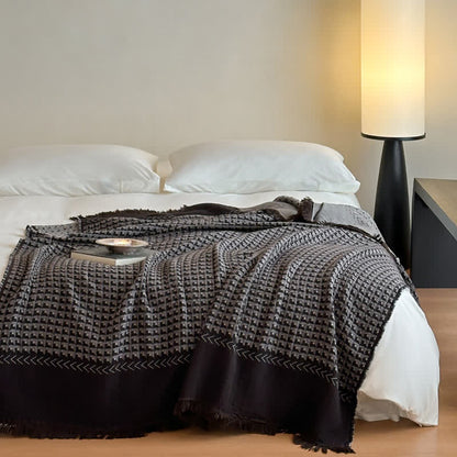 Coperta multiuso in jacquard di cotone vintage Ownkoti - Nero - 140cm L x 75"L - image 17