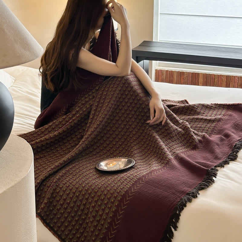 Coperta multiuso in jacquard di cotone vintage Ownkoti - image 3