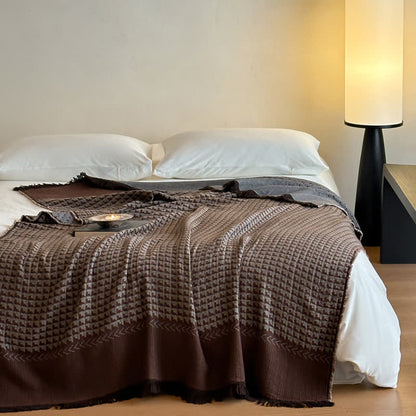 Coperta multiuso in jacquard di cotone vintage Ownkoti - Cioccolato - 140cm L x 75"L - image 23