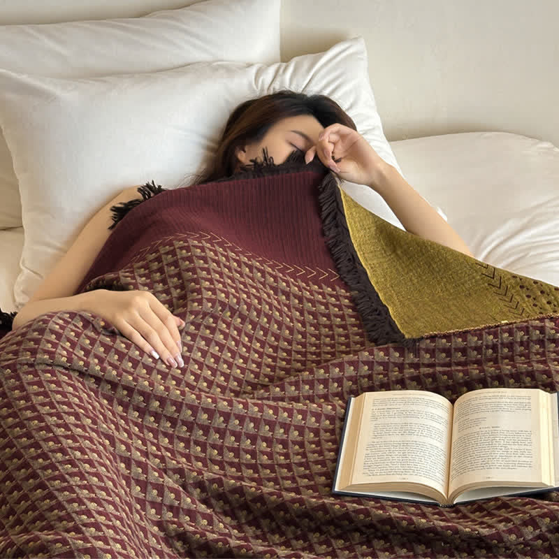 Coperta multiuso in jacquard di cotone vintage Ownkoti - image 1