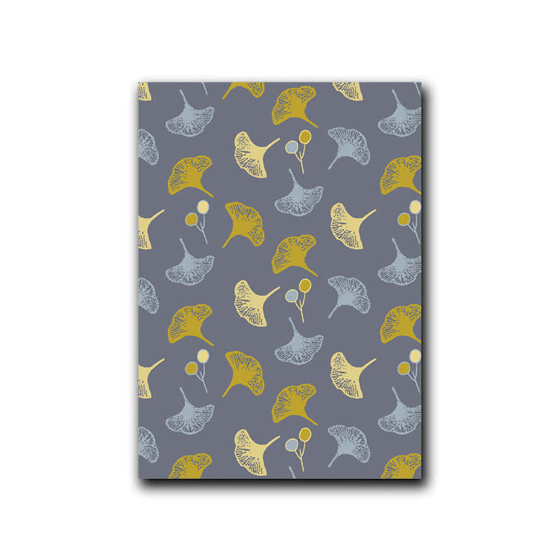 Dipinto decorativo in stile naturale con foglie di ginkgo di Ownkoti - Grigio e giallo - 40cm x 60cm - image 5