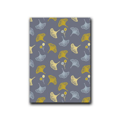 Dipinto decorativo in stile naturale con foglie di ginkgo di Ownkoti - Grigio e giallo - 40cm x 60cm - image 5