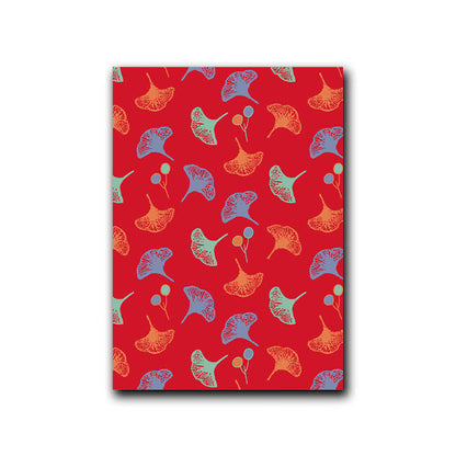 Dipinto decorativo in stile naturale con foglie di ginkgo di Ownkoti - Rosso e verde - 40cm x 60cm - image 6