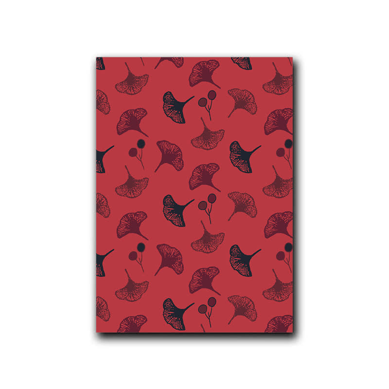 Dipinto decorativo in stile naturale con foglie di ginkgo di Ownkoti - Rosso e nero - 40cm x 60cm - image 1