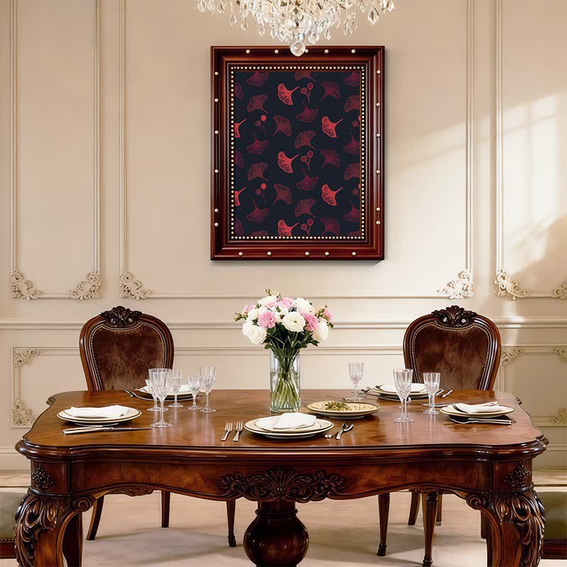 Dipinto decorativo in stile naturale con foglie di ginkgo di Ownkoti - image 2
