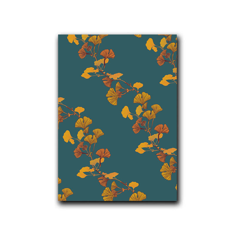 Dipinto decorativo con grande foglia di ginkgo di Ownkoti - Blu - 40cm x 60cm - image 3