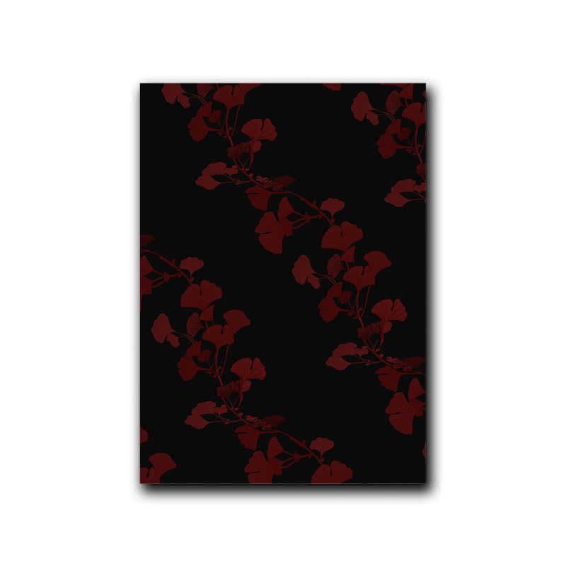 Dipinto decorativo con grande foglia di ginkgo di Ownkoti - Nero e rosso - 40cm x 60cm - image 5