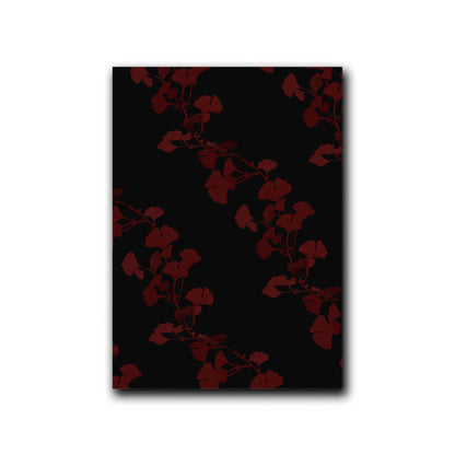 Dipinto decorativo con grande foglia di ginkgo di Ownkoti - Nero e rosso - 40cm x 60cm - image 5