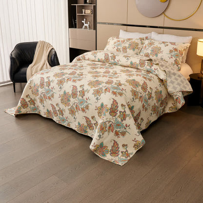 Set copriletto trapuntato in cotone naturale con motivo Paisley Ownkoti (3 pezzi) - image 2